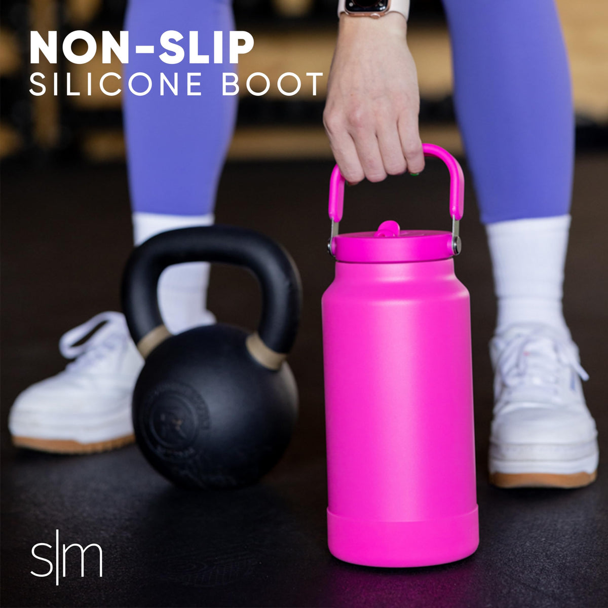 Simple Modern Trek Pivot silicone boot adds stability and protects surfaces.