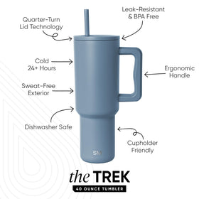 Trek straw lid close-up showing four-way placement options for flexible drinking