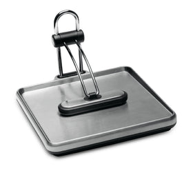 simplehuman Quick Grip Napkin Holder top view highlights brushed stainless steel and precise one-at-a-time access