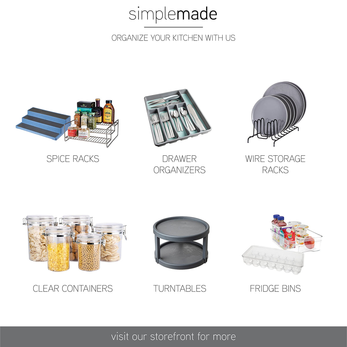 SIMPLEMADE spice rack made of durable clear plastic for daily use