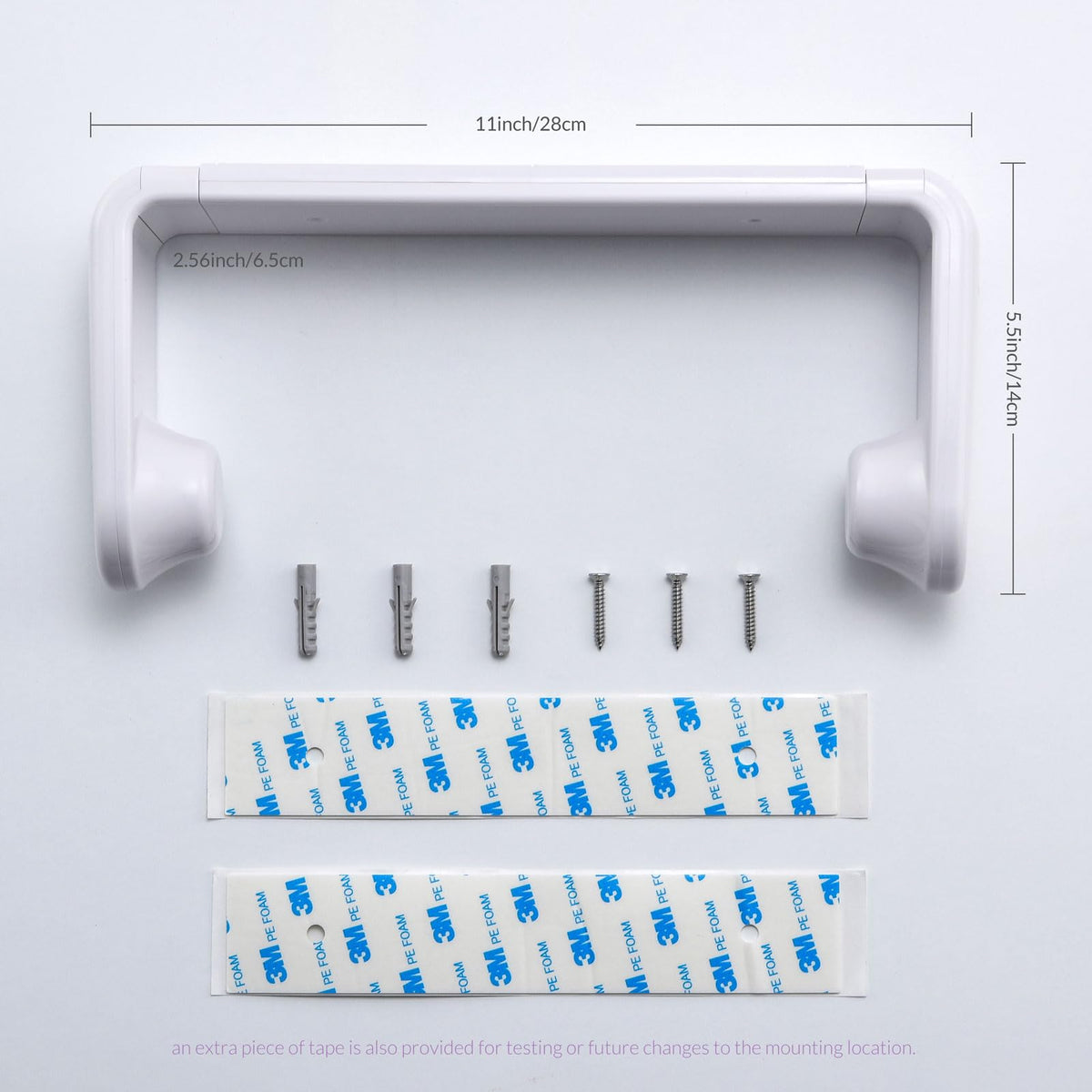 Damping strength automatically adjusts with roll length on Simpletome holder.