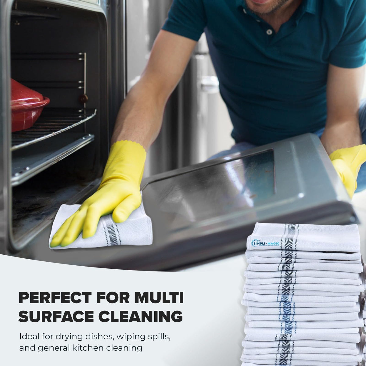 SIMPLI-MAGIC close-up weave shows durable, absorbent fabric for fast liquid pickup