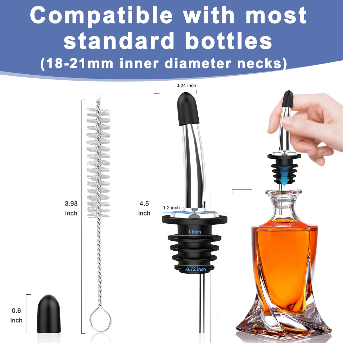 SINLUCESCE five rubber sizes fit most bottle necks