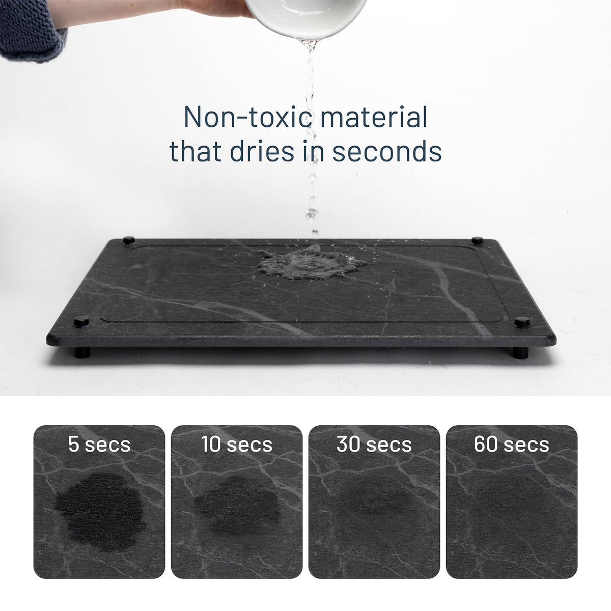 Siren Stone mat serves as plant saucer to protect surfaces.