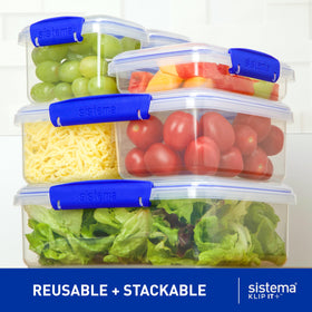 In-fridge Sistema KLIP IT Large 7L helps organize produce efficiently.