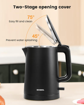 SKOBOIL double-wall construction keeps exterior cool to touch.