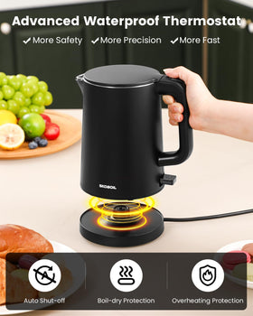 SKOBOIL boils 800ml in about 4 minutes for quick tea or coffee.