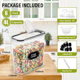 Skroam airtight locking lids provide freshness and dustproof storage of dry foods.