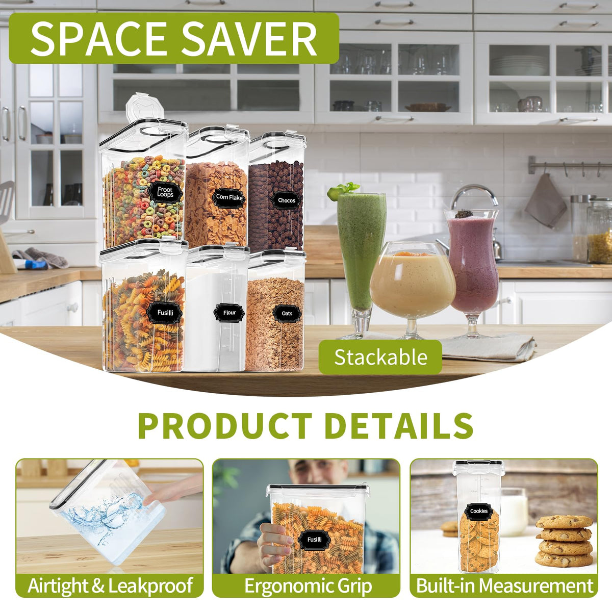 Skroam pour design allows direct, spill-free pouring from the container.