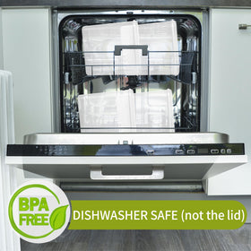 Skroam dishwasher-safe container bodies simplify cleanup after cooking