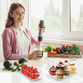 SKTKSE clear fridge organizer bin keeps groceries neatly arranged and easy to find