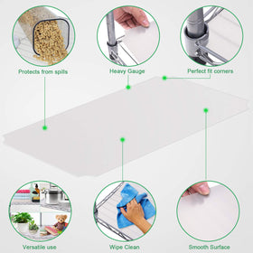 Slendor shelf liner keeps small items from slipping on shelves.