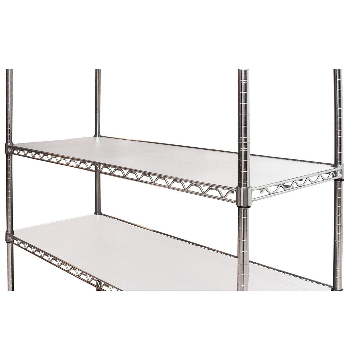 Slendor shelf liner maintains clean surfaces and organizes small items on shelves.