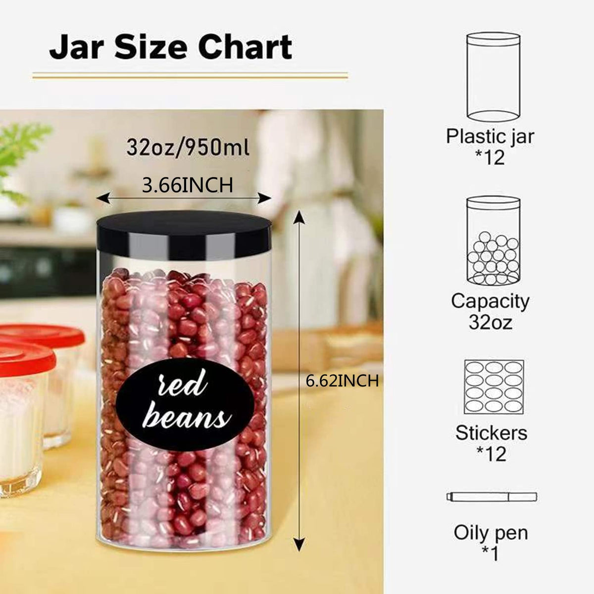 SLifeJars 32oz clear jar lid closeup showing airtight seal benefits.