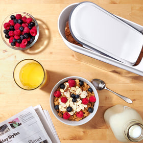 OXO Good Grips POP cereal dispensers slim, stackable containers for pantry efficiency.