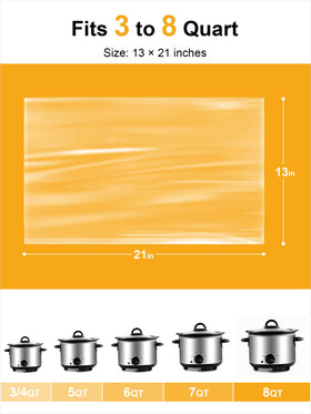 SMARTAKE large-size liner shown with bowl; fits 3-8 qt cookers and reduces mess
