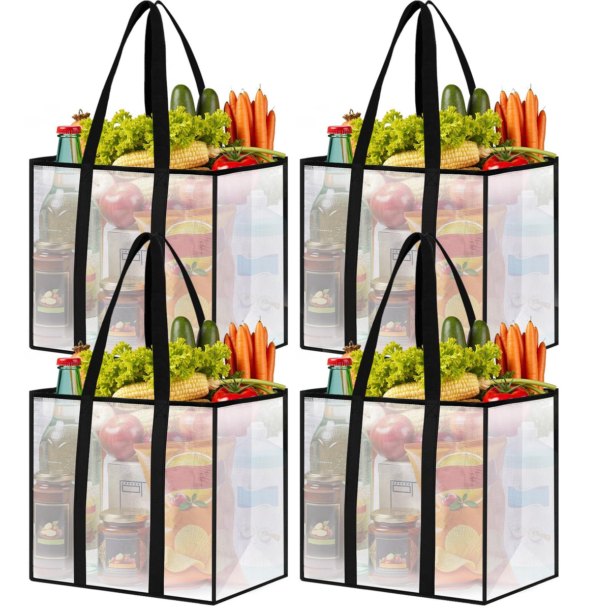 SmartTrends 4 Pack bags stand upright for easy loading and organization.