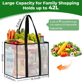 SmartTrends 42L capacity bags handle groceries up to 66 lbs with ease.