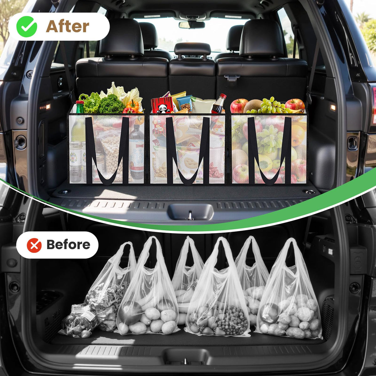 SmartTrends 4 Pack bags fold flat for compact storage