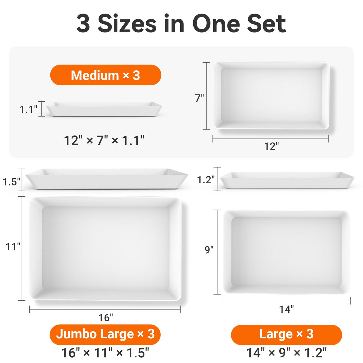 SmartTrends large serving tray 14x9 for party appetizers and gatherings