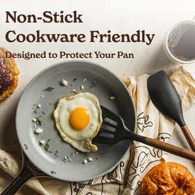 SMIRLY green silicone spatula and spoon design for easy cleaning and heat resistance