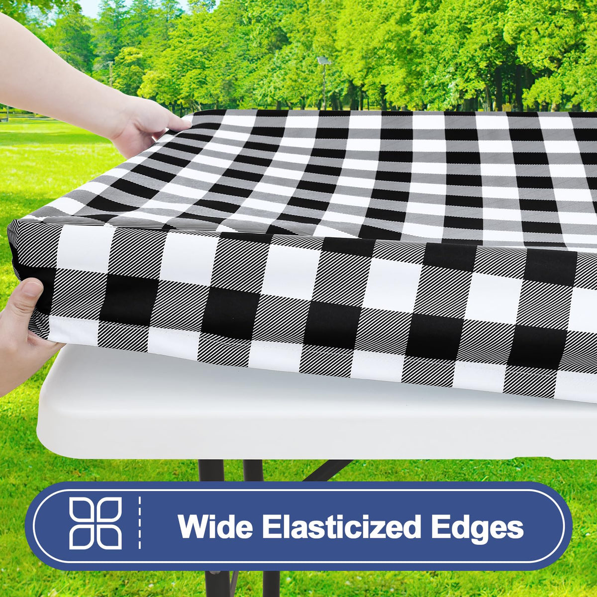 Smiry buffalo plaid bench cover on a 72x12 bench for stylish outdoor seating.