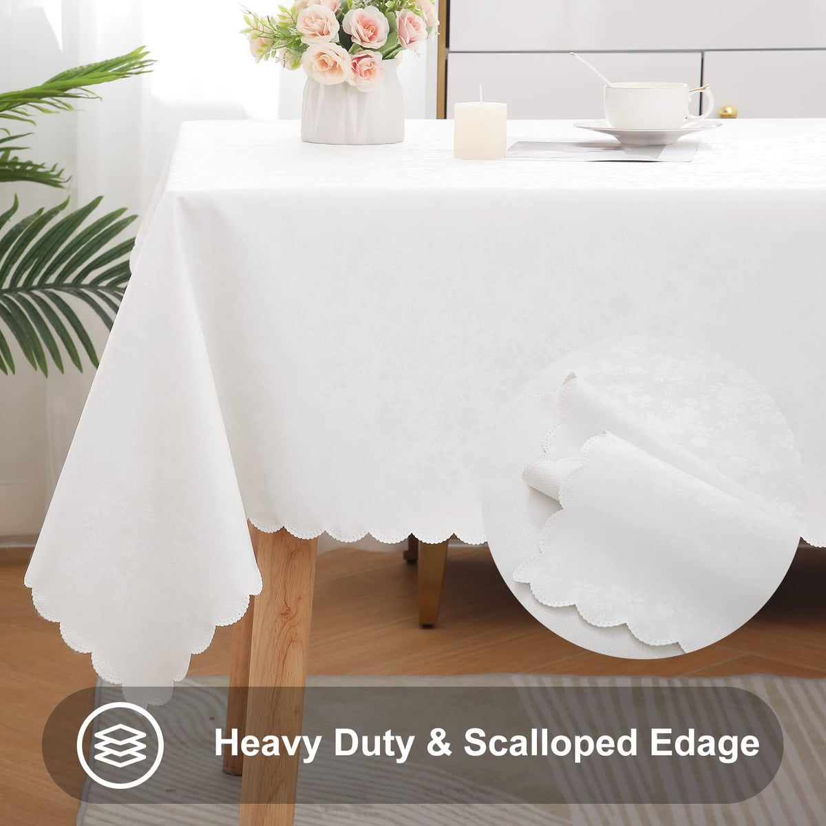 Smiry machine-washable tablecloth stays soft after cold-water cycles.