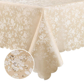 Smiry rectangle beige 60x120 on dining table, waterproof and wipe-clean surface