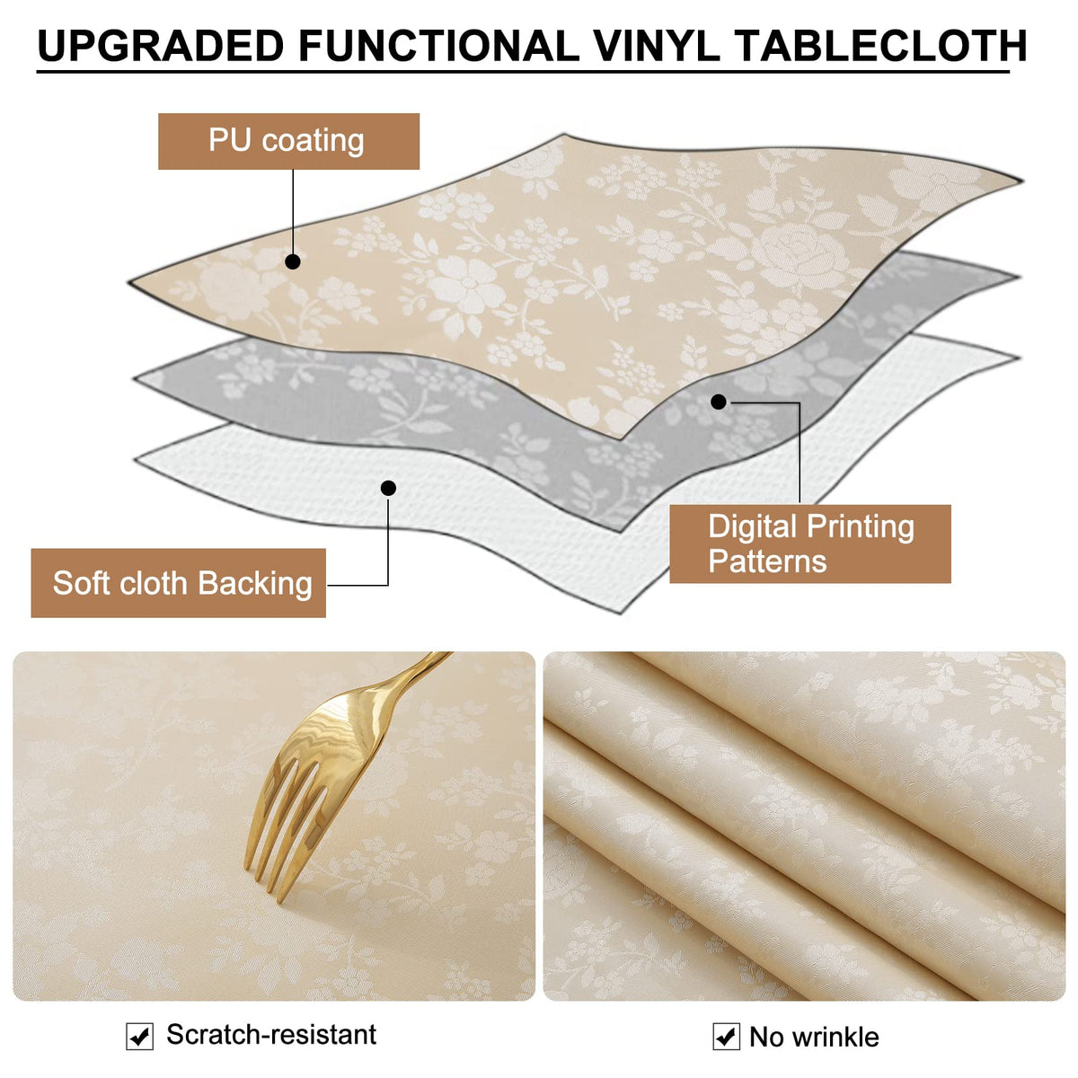 Smiry waterproof table cover suitable for indoor and outdoor dining