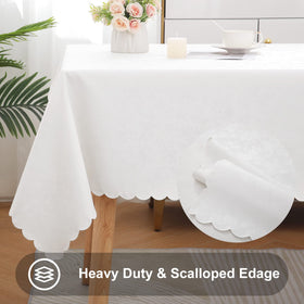 Smiry rectangle tablecloth durable thick vinyl resists tears for daily use.