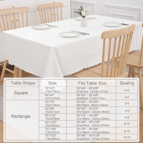 Smiry rectangle tablecloth good drape and weight stays put on table.