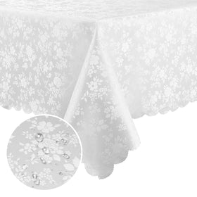 Smiry rectangle tablecloth waterproof white 60x102 protects surfaces and cleans easily.