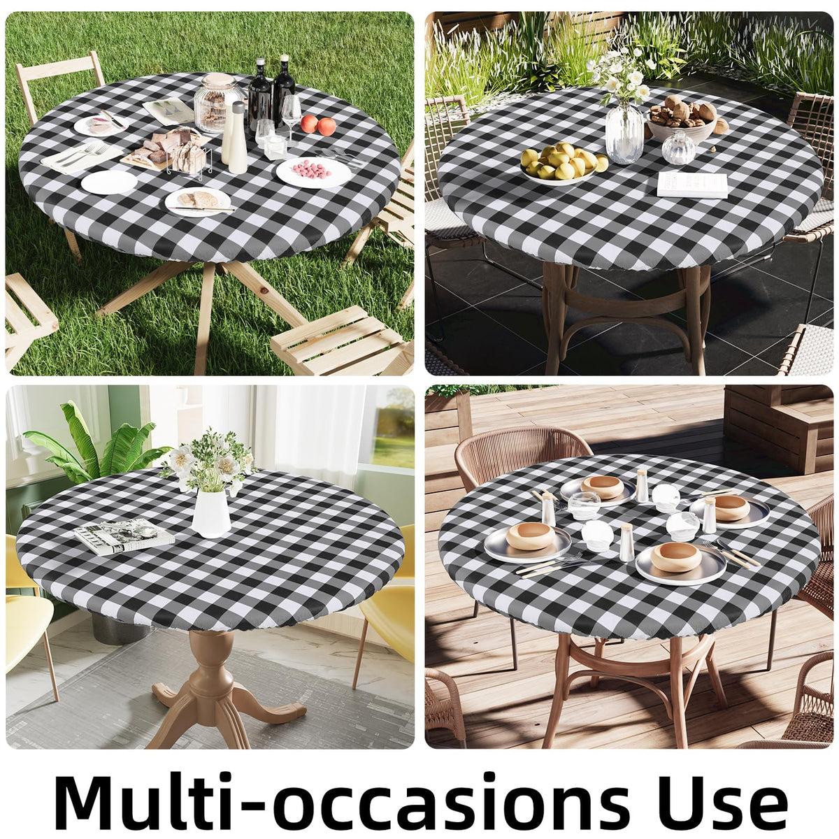 Smiry 36-44 inch round tablecloth fits standard dining tables