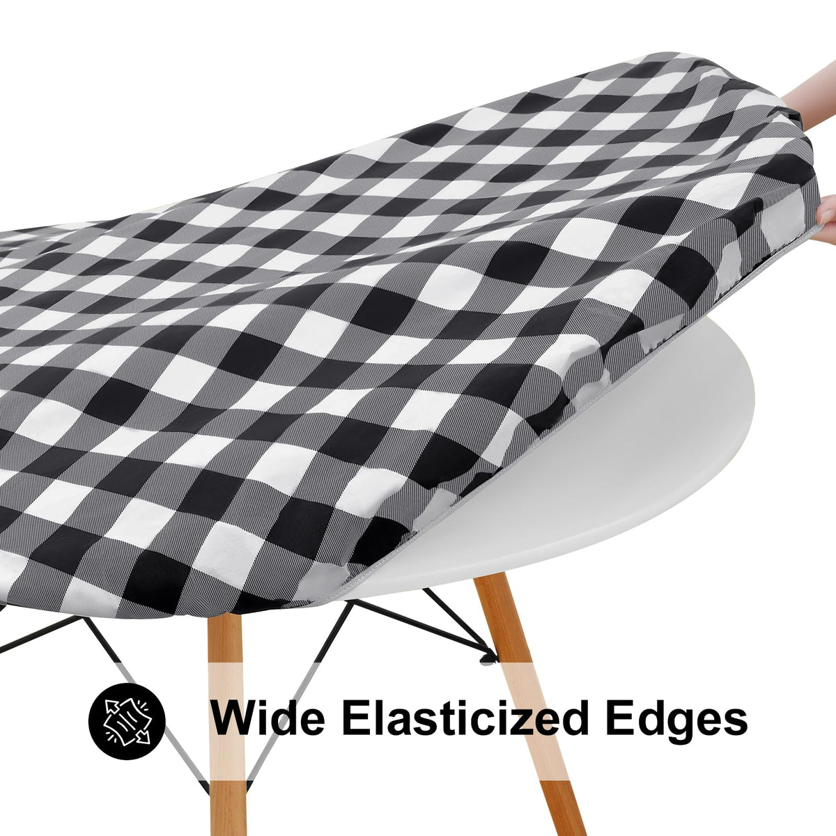Smiry buffalo plaid round tablecloth adds cozy indoor or outdoor style