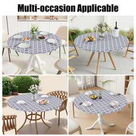 Smiry round picnic tablecloth versatile for indoor and outdoor use