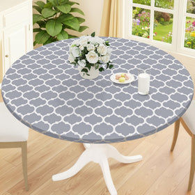 Smiry round picnic tablecloth with windproof fit keeps table secure during outdoor meals