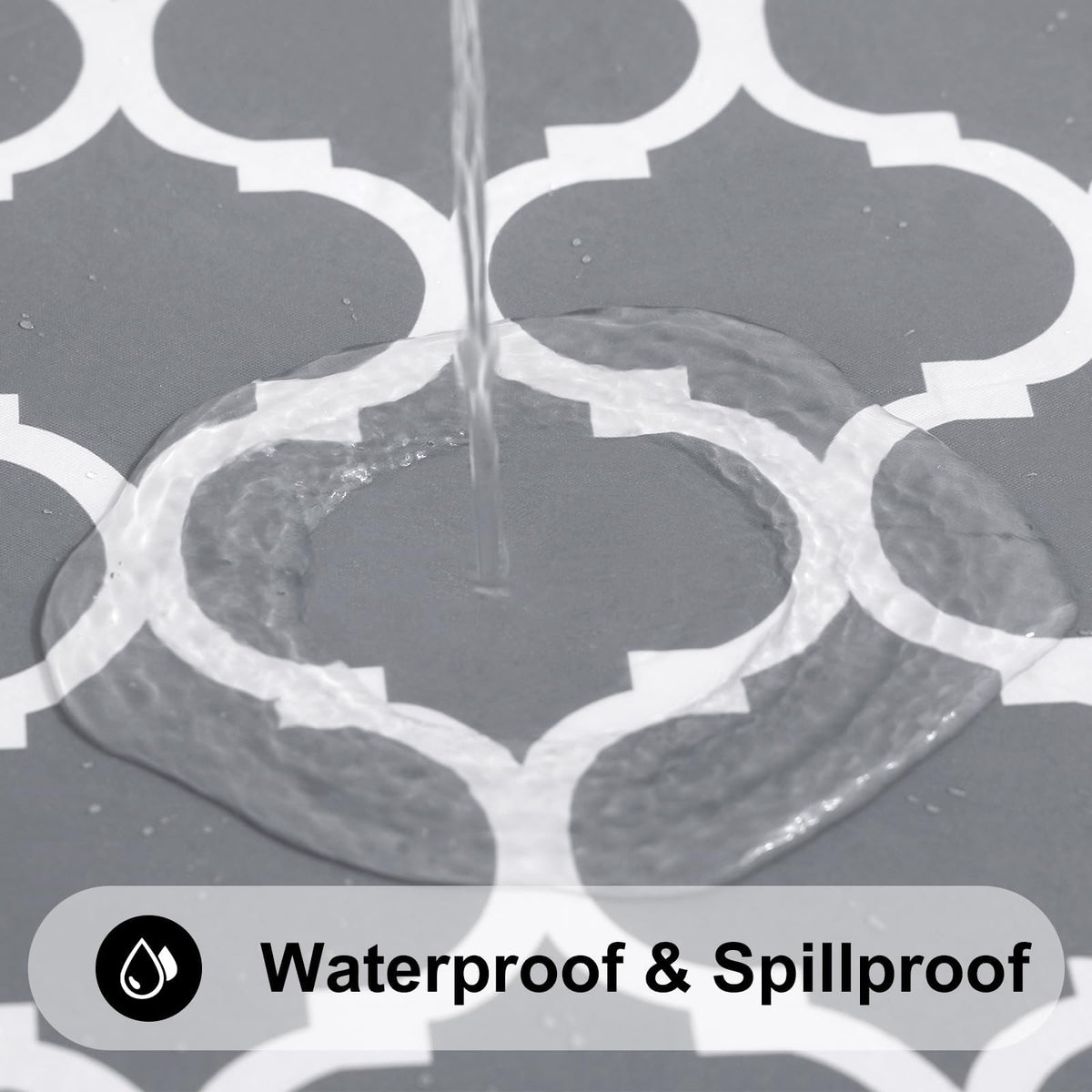 Smiry round table cloth with flannel backing prevents slipping on tables