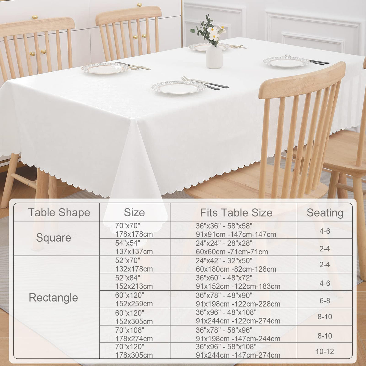 Smiry scalloped-edge rectangle cover offers a stylish drape and secure fit.
