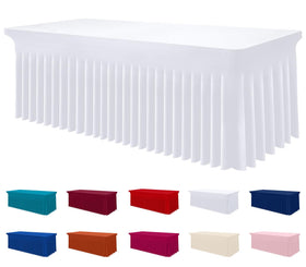Smiry Spandex Tablecloth with one-piece design for seamless setup