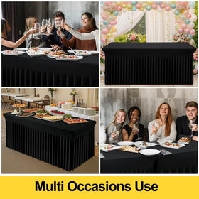 Smiry spandex tablecloth outdoor setup offers neat coverage outside