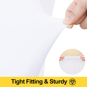 Smiry spandex tablecloth showing washable, durable fabric for repeated events.