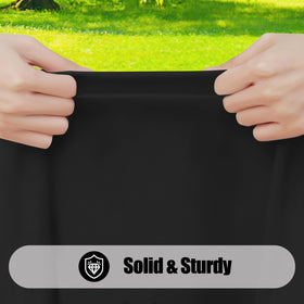Smiry sturdy polyester tablecloth resists tears and scratches for outdoor use.