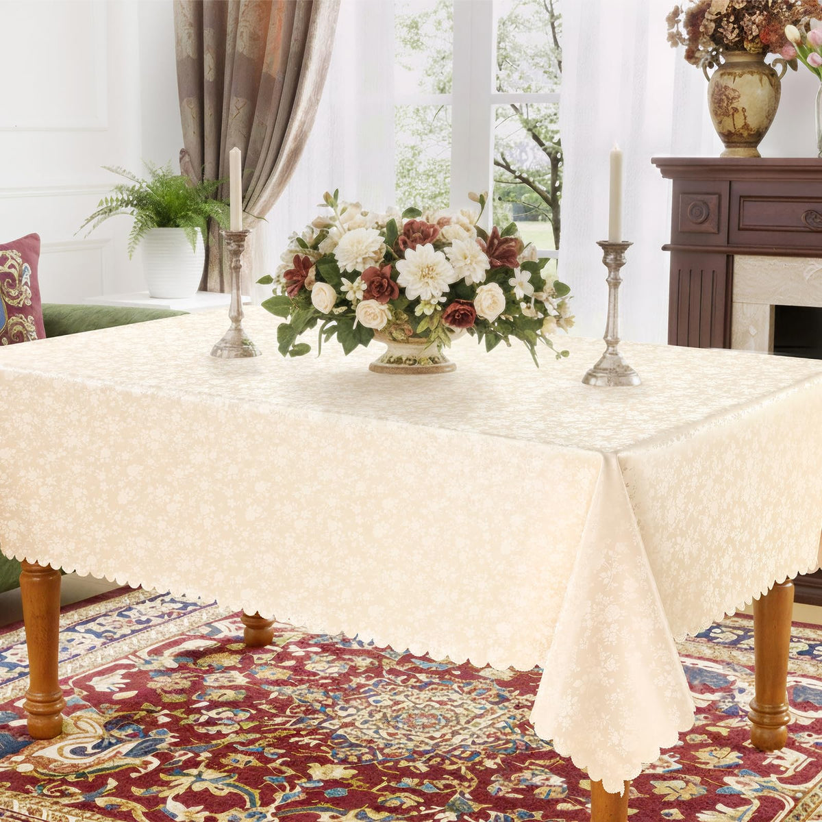 Smiry wrinkle-free finish after washing; drapes nicely.