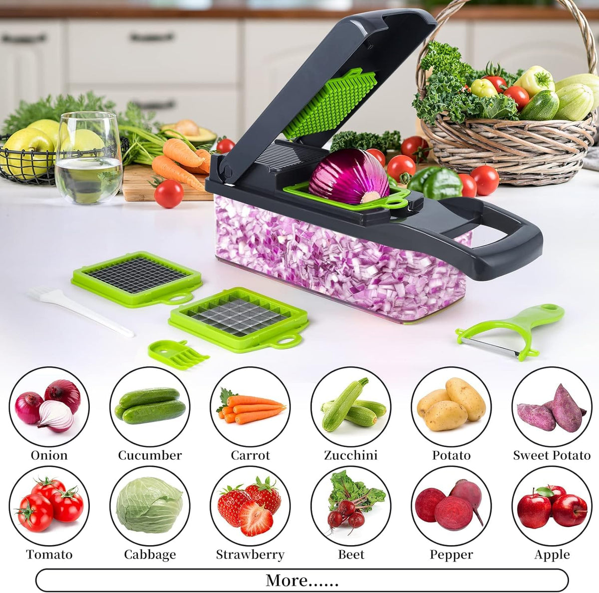 SNIFITAR vegetable chopper gray model adds modern touch to kitchen.