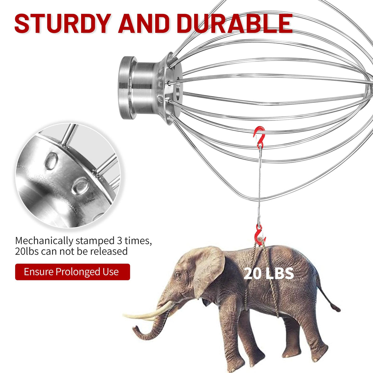 Secure hub design keeps wires in place during fast mixing.