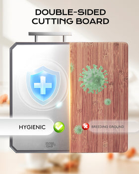 SNOWCLAD juice groove catches juices while slicing meat and fruits