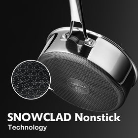 SNOWCLAD pan is induction compatible for versatile stove use.
