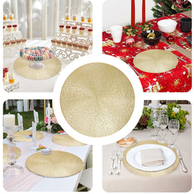 Snowkingdom gold placemats double as decorative accents and wall art.