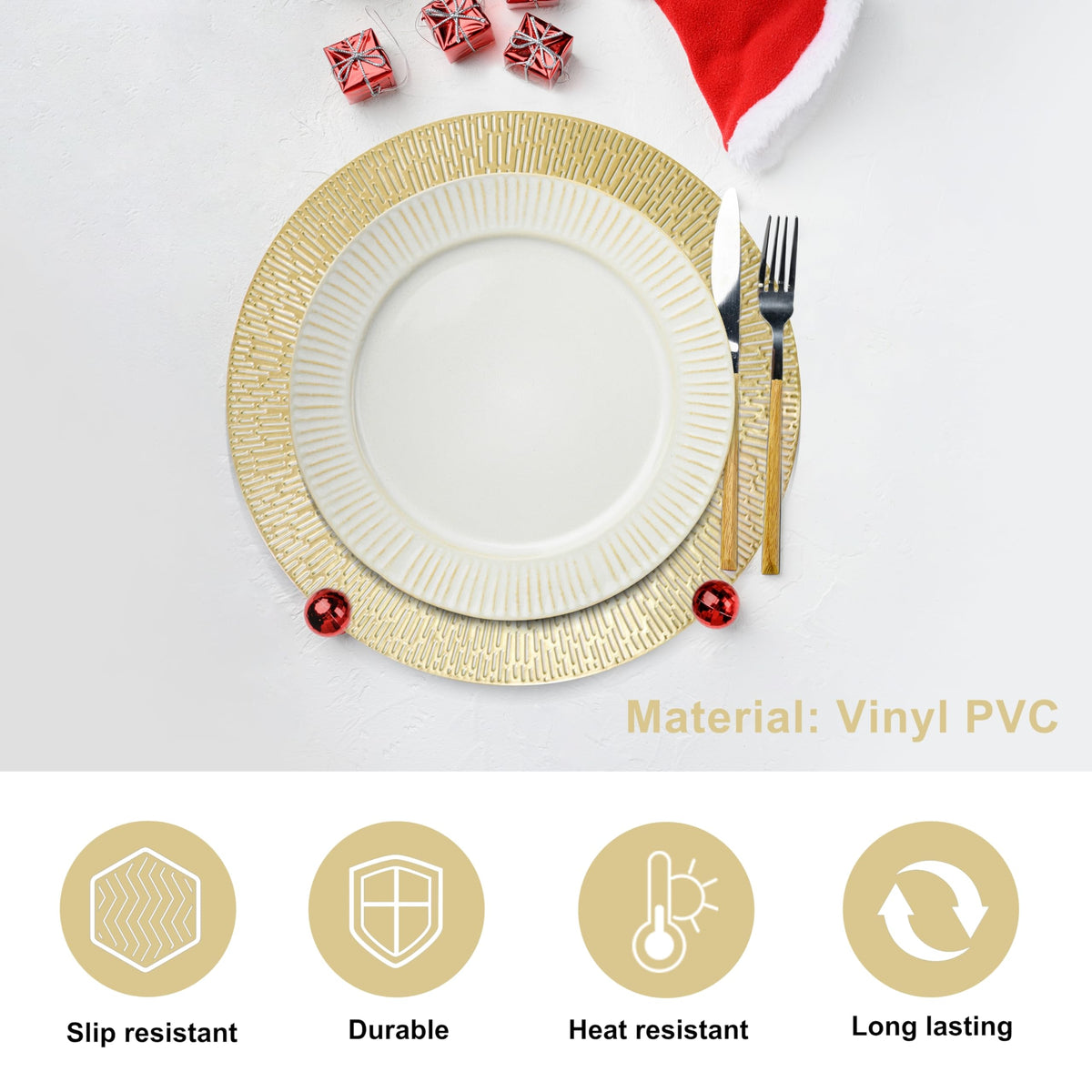 Snowkingdom placemats roll for storage and lay flat during use.