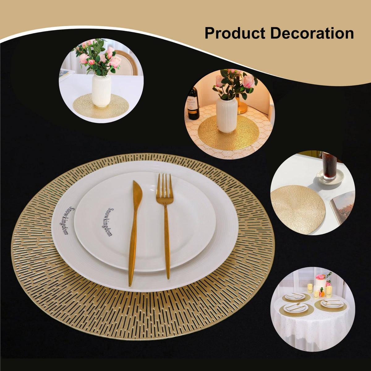 Snowkingdom non-slip placemats prevent sliding during family dinners.